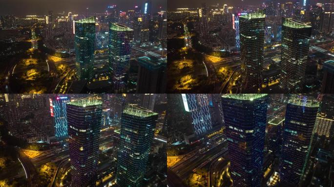 【正版4K素材】深圳城市夜景延时