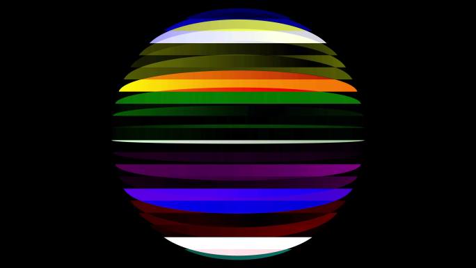 形成球体的抽象多色线条