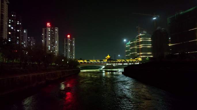 4k临沧市玉龙湖夜景