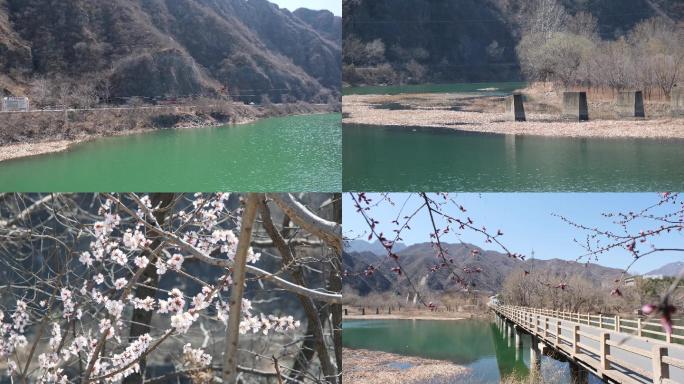 北京西部山区水库春天景色