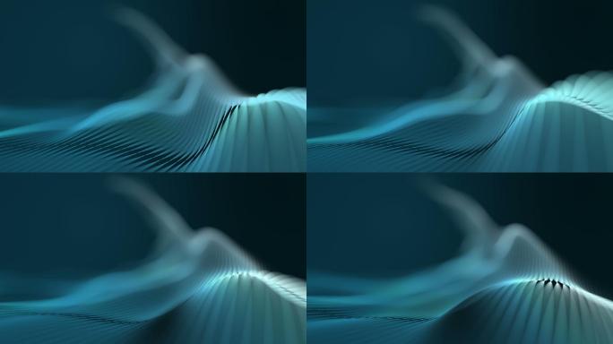 蓝色波浪图案背景抽象海洋粒子波浪唯美意境