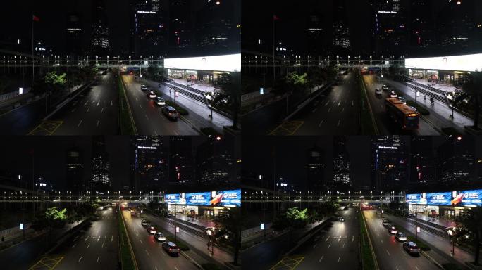 深圳市福华三路的城市街道夜景