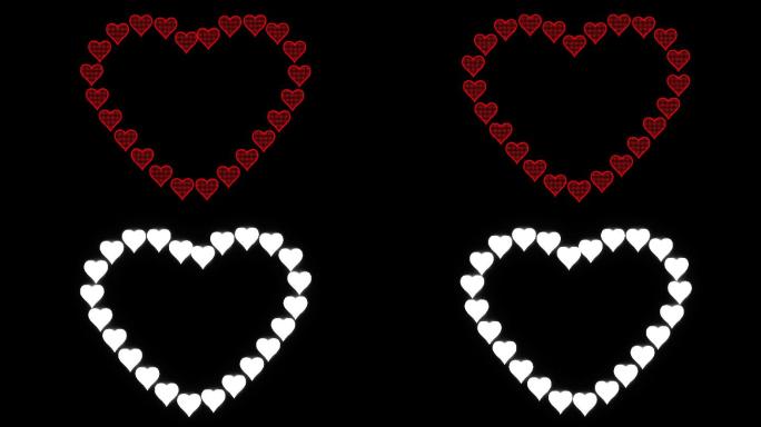 红色心形动画框架红心转动爱心