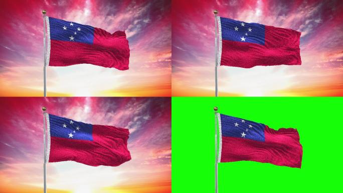 萨摩亚国旗视频素材