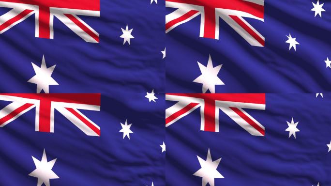 澳大利亚国旗旗帜澳大利亚国旗飘扬