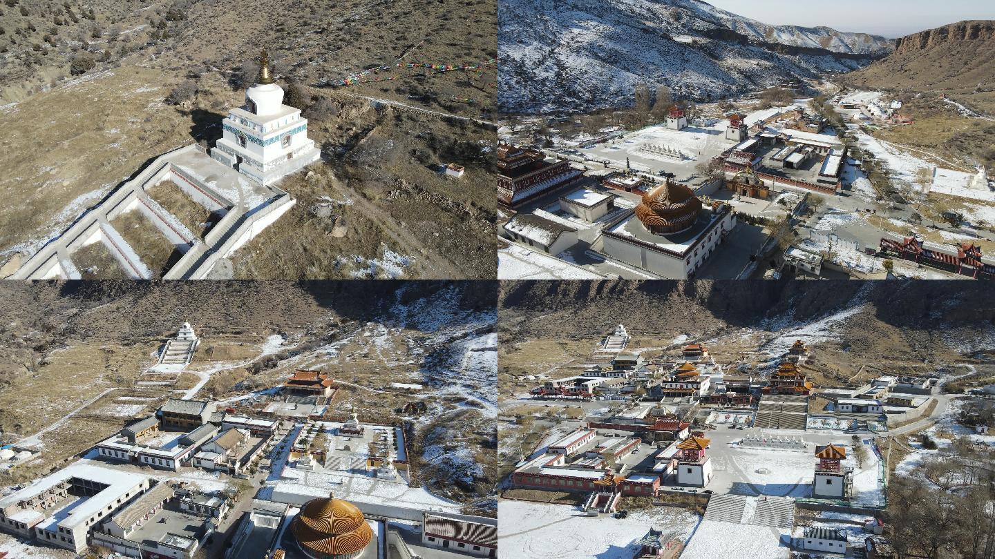 绝美雪中寺庙航拍镜头，酷似3D制作