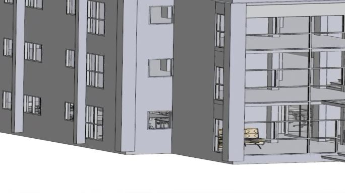 办公厂房住宅 四边面模型