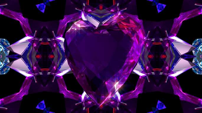 心形抽象现代背景闪亮闪烁钻石珠宝水晶爱心