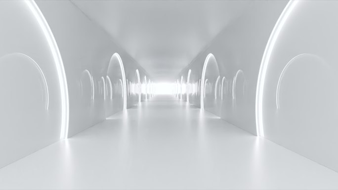 未来走廊动画动感背景几何线条抽象黑白艺术