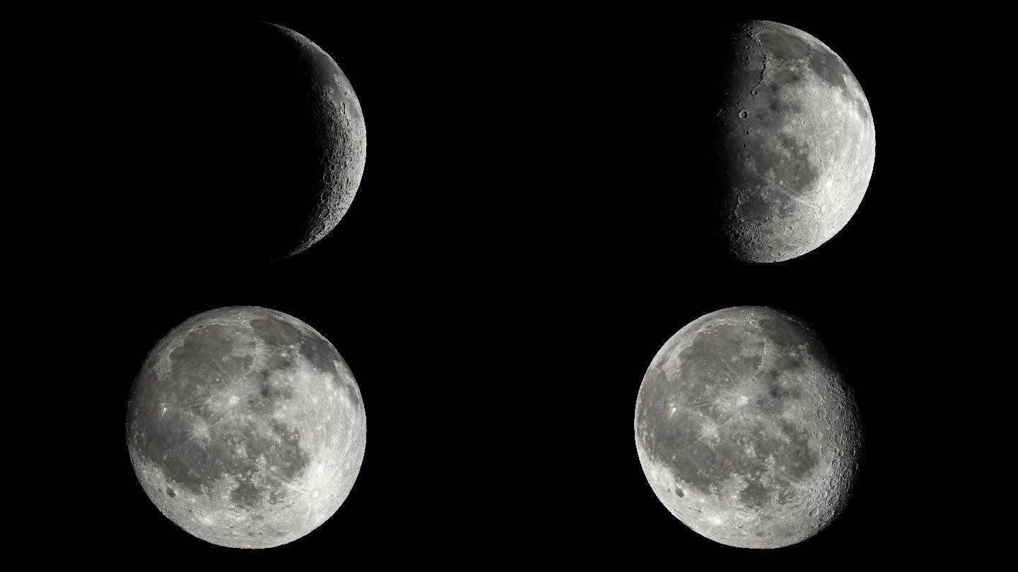 月球月球动画特效抠像透明通道高清月亮