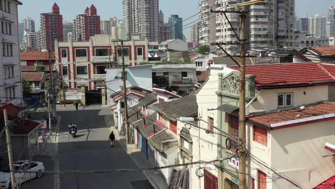 4K原素材-航拍上海老城厢，乔家路