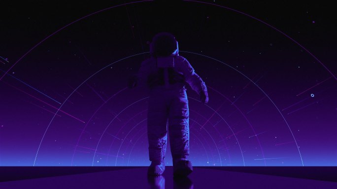 漫游宇航员的循环动画。