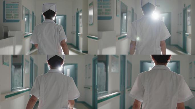 护士前进的背影