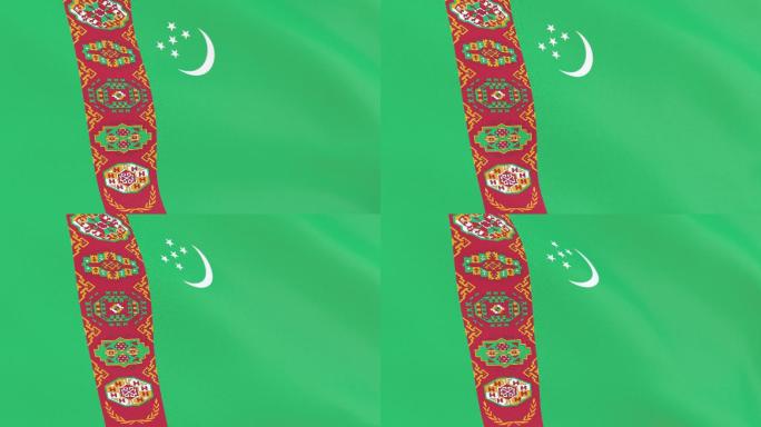 土库曼斯坦国旗旗子飘
