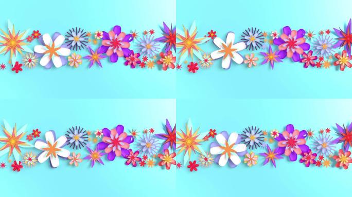彩色花朵动画宣传片实拍动态视频素材