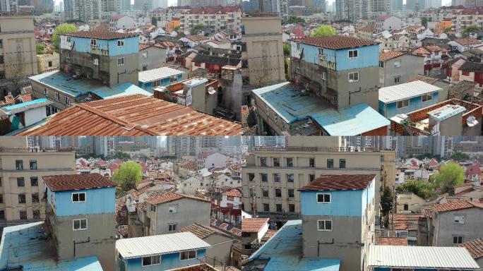 4K原素材-航拍上海老城厢，乔家栅社区