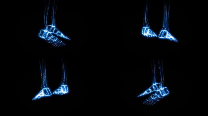 人体足部X射线特效视频3D简约