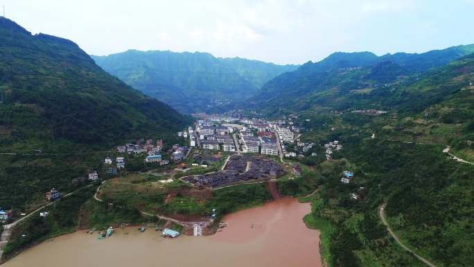 雷波坪山 航拍 农村乡镇