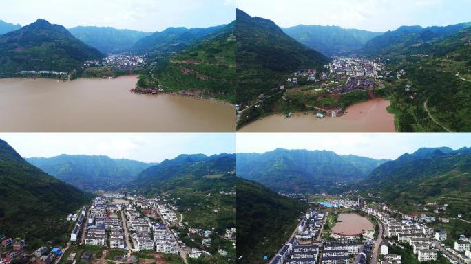 雷波坪山 航拍 农村乡镇