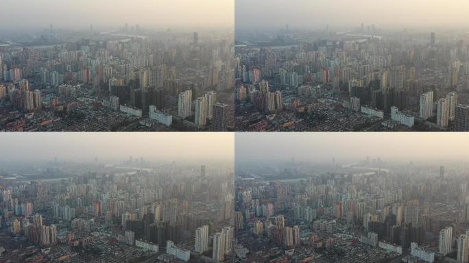 4K原素材-航拍上海老城厢，城市全景