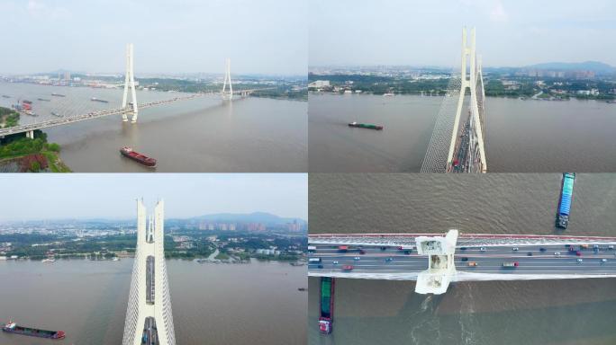 4K_长江大桥航拍大桥长江