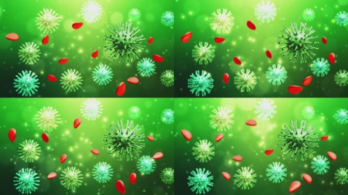 病毒动画过滤细菌杂质三维净水器