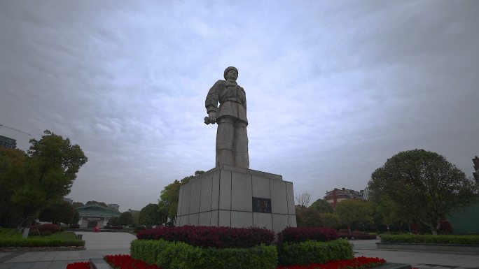 长沙雷锋故乡望城区雷锋纪念馆雷锋雕像延时