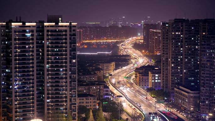 夜间车流高峰延时