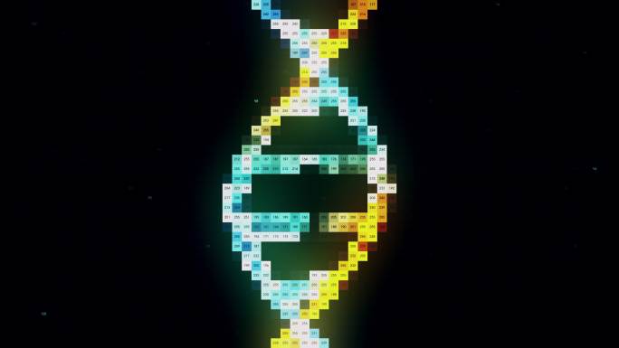 像素化DNA医学基因研究螺旋模型