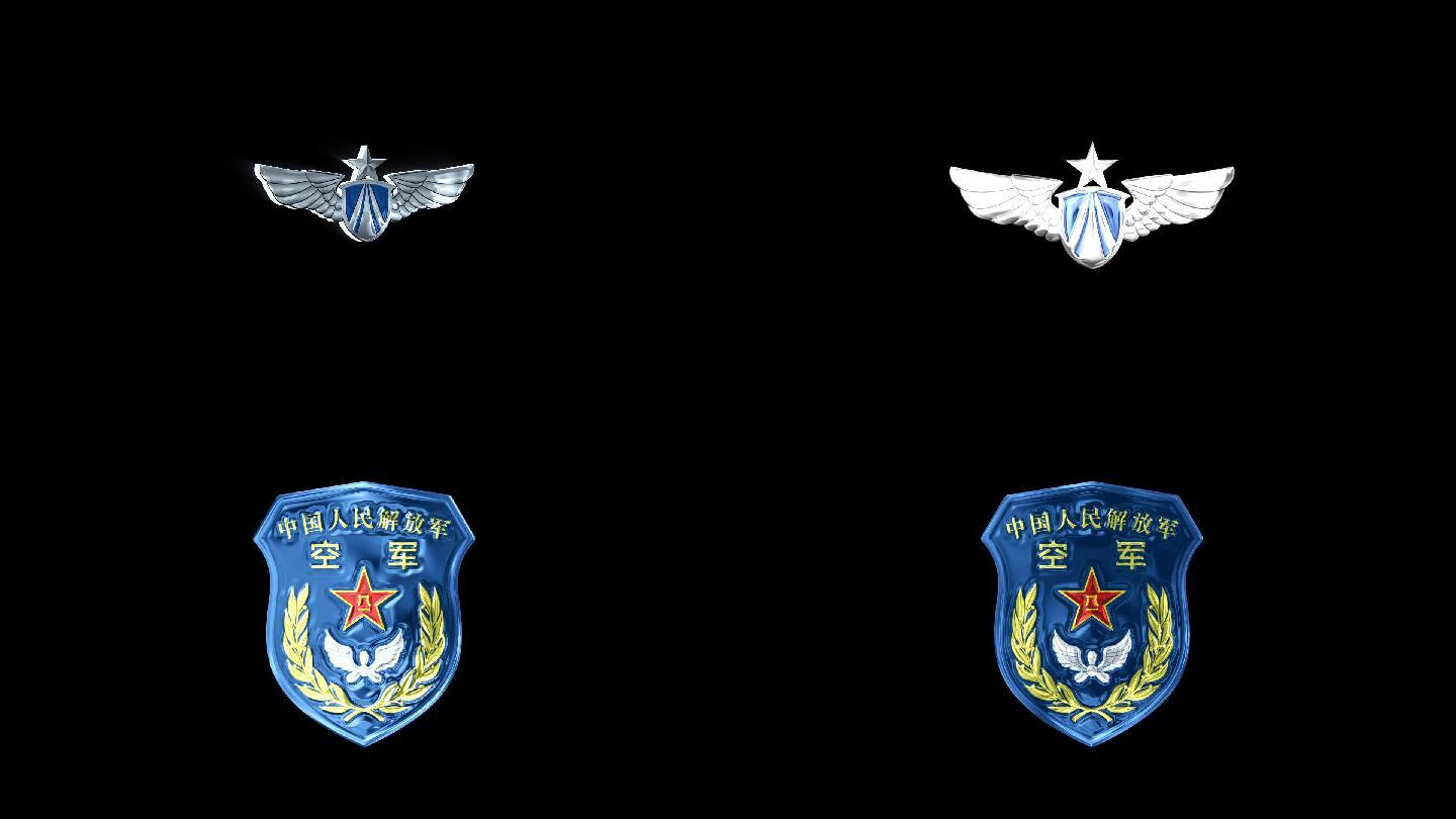 空军部队3D金属质感徽章标志肩章带通道