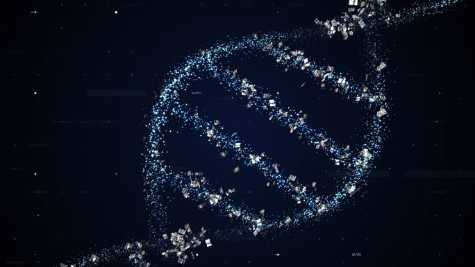 Dna分子动画粒子特效化学空间生物链