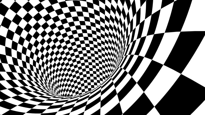 黑白格子隧道动画视频素材