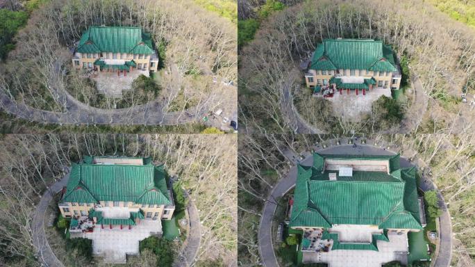 鸟瞰南京钟山风景名胜区美龄宫视频素材