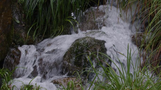 小溪瀑布水流水花慢速15