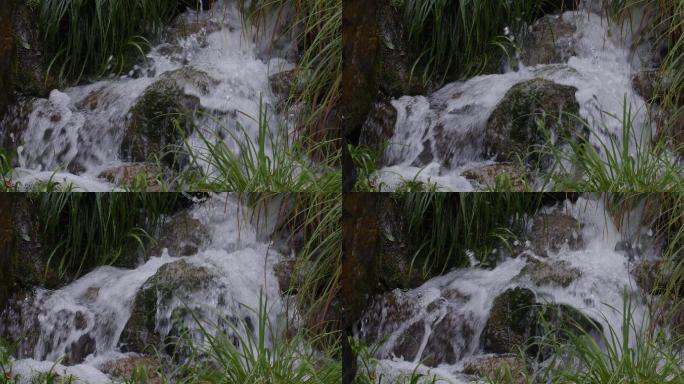 小溪瀑布水流水花慢速15