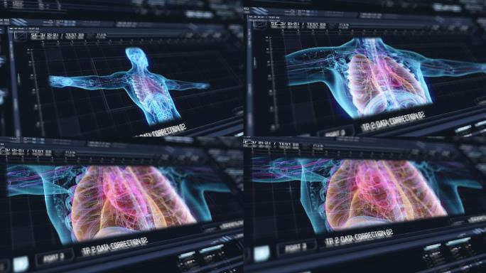 人体全息图3D简约特效视频