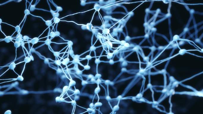 神经元细胞系统AI人工智能蓝色科技背景大