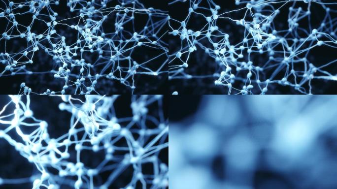 神经元细胞系统AI人工智能蓝色科技背景大