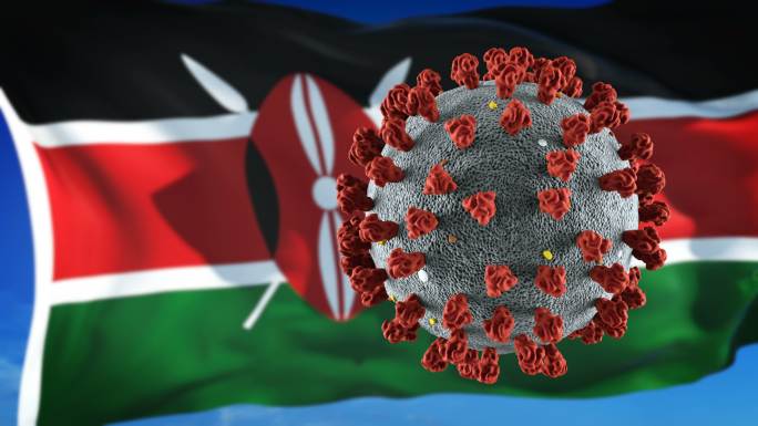 肯尼亚国旗AE展示新冠病毒3D动画