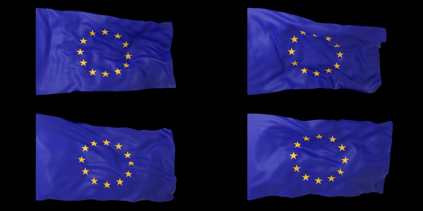 欧盟 欧盟旗飘 带Alpha通道