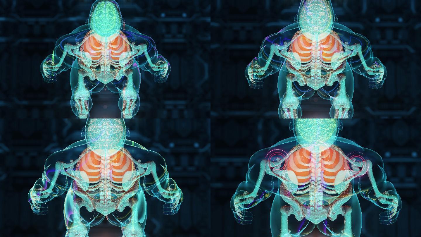颈椎骨骼x光视频素材