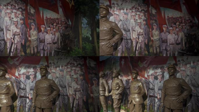 红军壁画雕像