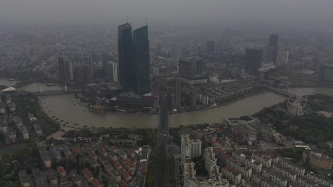 鸟瞰安徽宣城风光视频素材