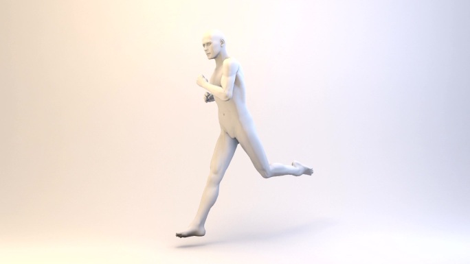 3D跑步人三维模型人体白模雕塑奔跑