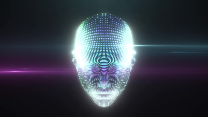 科技AI人物脸部上下旋转扫描识别