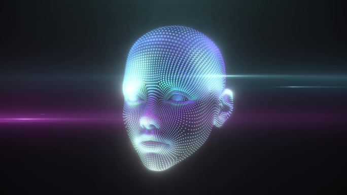 科技3D人物脸部旋转扫描识别
