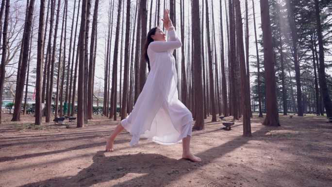 森林美女瑜珈-女性休闲放松心情