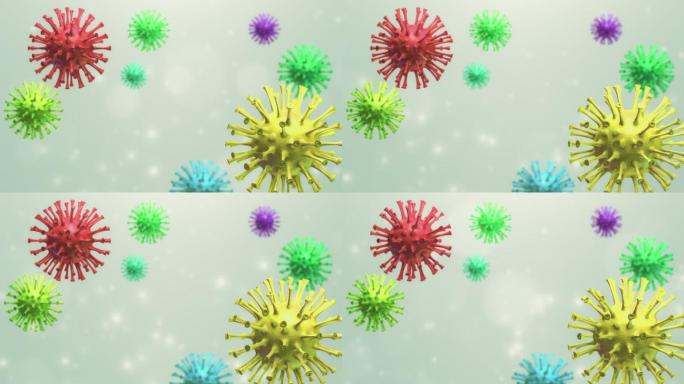 冠状病毒变异特效视频背景图像展示模板