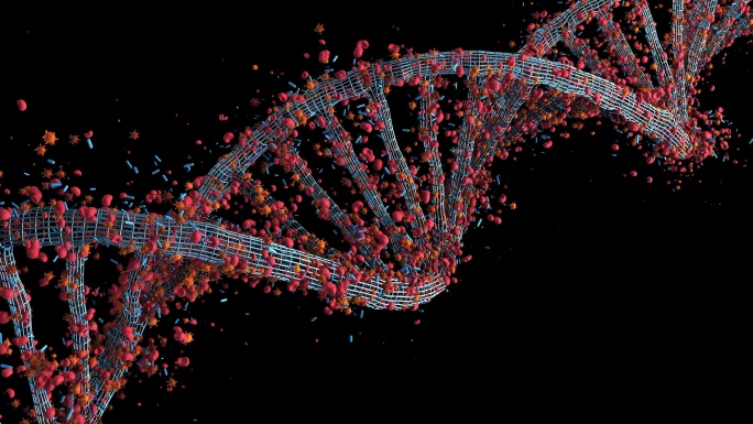 断裂的DNA结构特效视频
