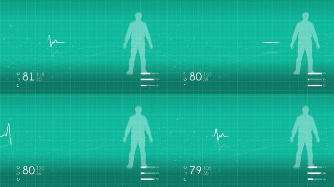 监测生命体征人体三维动画人体跳动动画展示